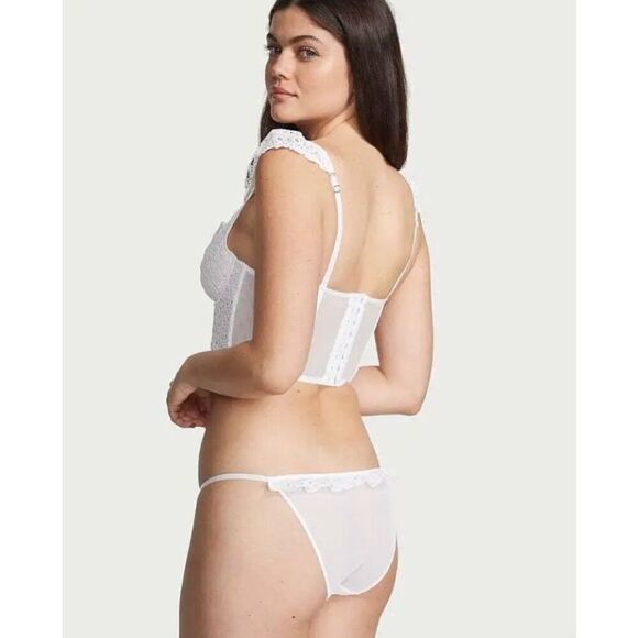 VICTORIA’S SECRET - NWT - L Sz L Dream Angels Sheer Eyelet-Trimmed String Bikini - Picture 8 of 14